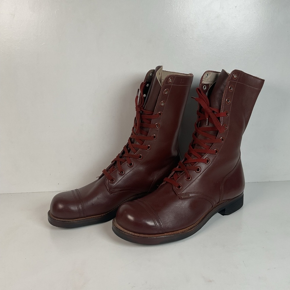 Vintage Vietnam War Brown Jump Boots | Cap Toe | Paratrooper | 11 N - Picture 1 of 16